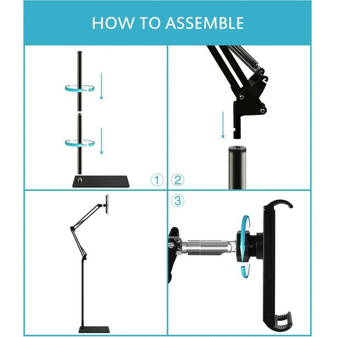 Universal 360 Adjustable Floor Stand Holder For Tablet IPad Phone 3.5 11in