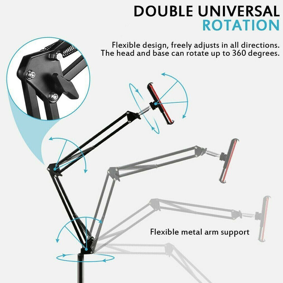Universal 360 Adjustable Floor Stand Holder For Tablet IPad Phone 3.5 11in