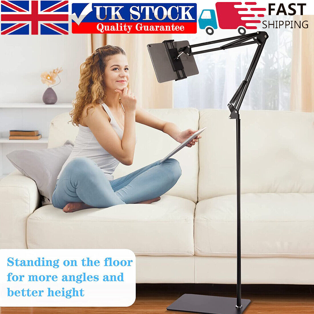Universal 360 Adjustable Floor Stand Holder For Tablet IPad Phone 3.5 11in