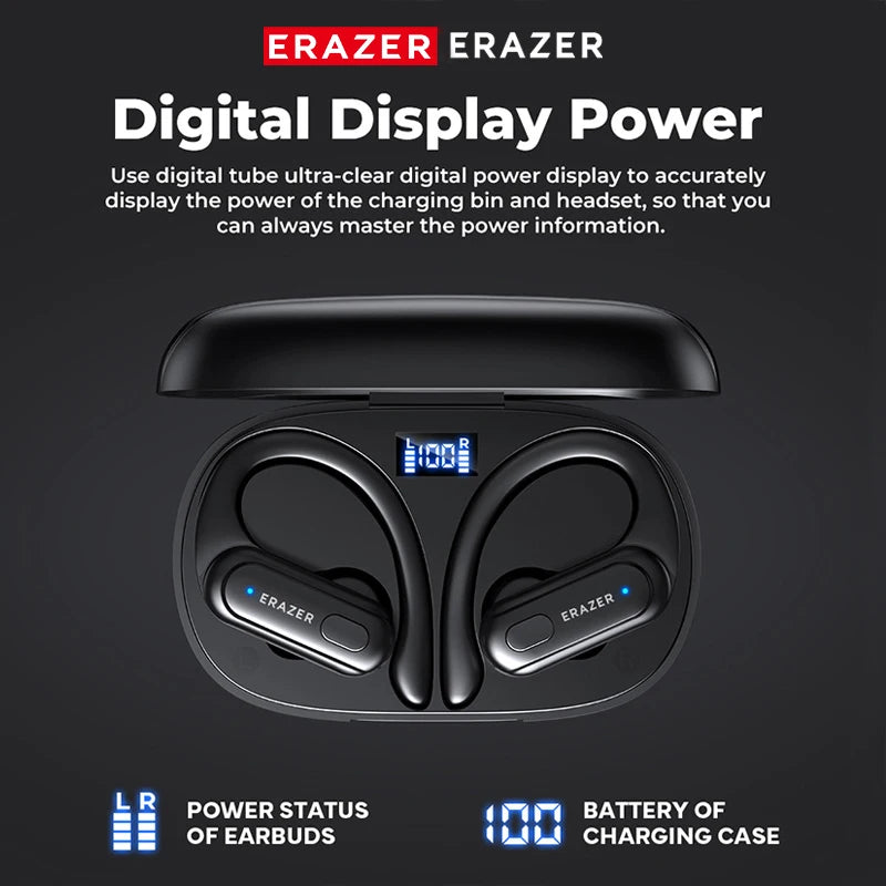 ERAZER XT60 Wireless Headset Bluetooth 5.3 Bass Stereo Sports Headset with Microphone
