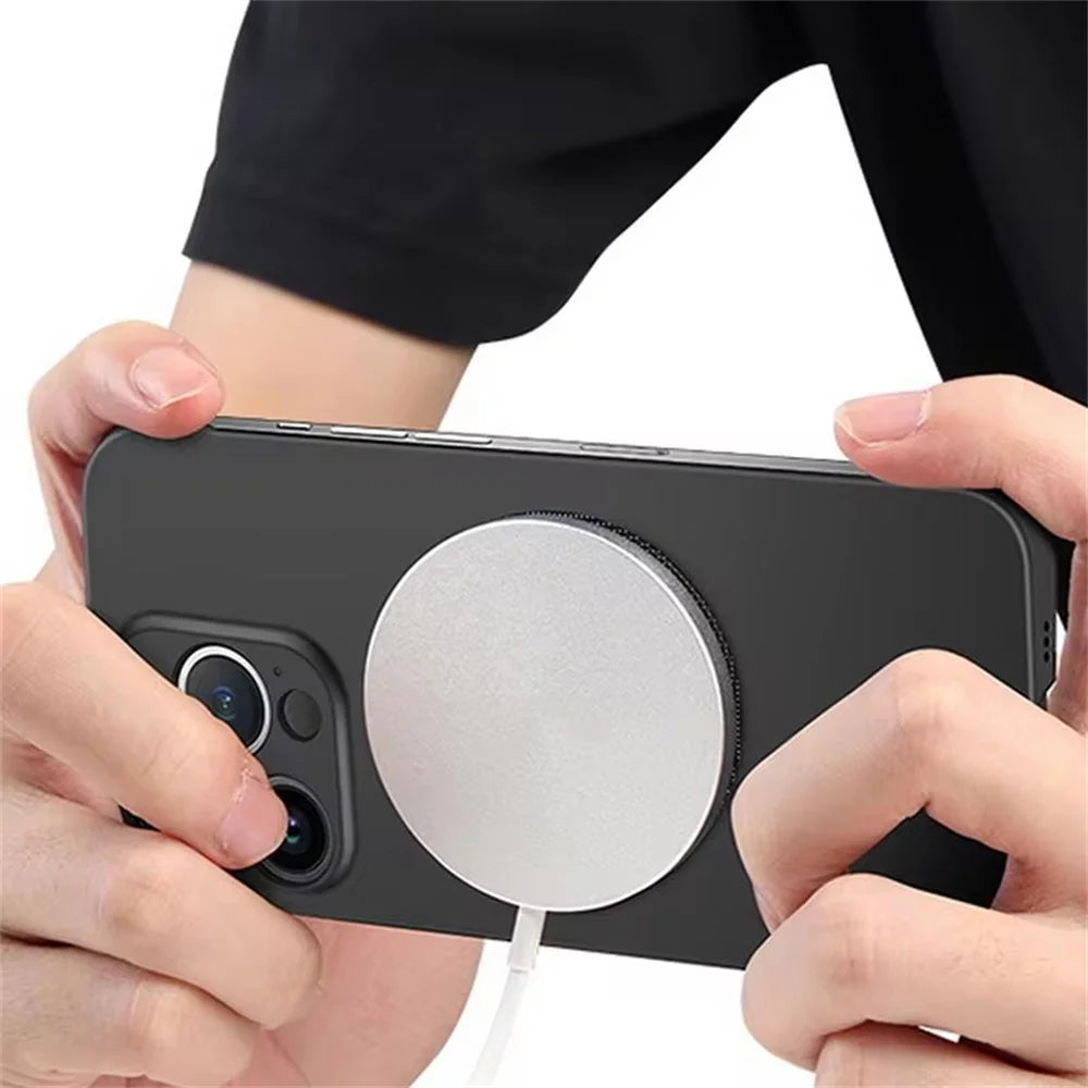 Ultra Thin Hard PC Magnetic Frameless Phone Case For Magsafe For iPhone 16 15 14 13 12 11 Pro Max Plus Matte Color Solid Cover