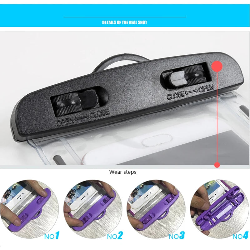 Waterproof Phone Case Swimming Bags Water proof Bag Mobile Phone Pouch PV Cover for iPhone 16 15 14 Pro Max Huawei Xiaomi Redmi