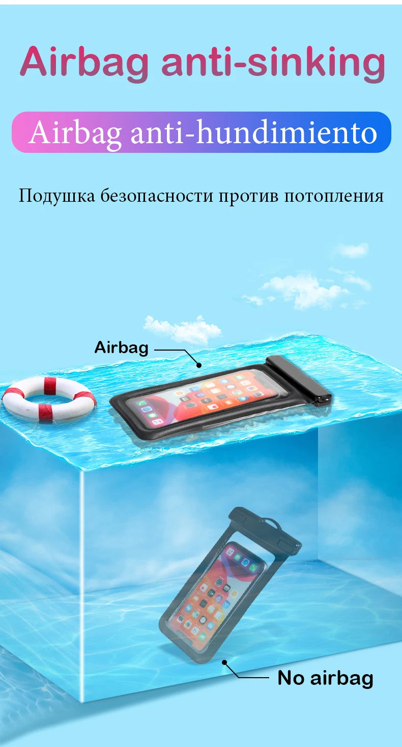 Waterproof Phone Case Swimming Bags Water proof Bag Mobile Phone Pouch PV Cover for iPhone 16 15 14 Pro Max Huawei Xiaomi Redmi