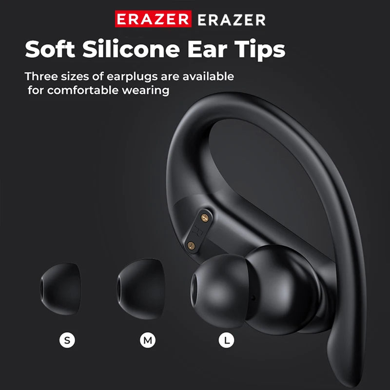 ERAZER XT60 Wireless Headset Bluetooth 5.3 Bass Stereo Sports Headset with Microphone