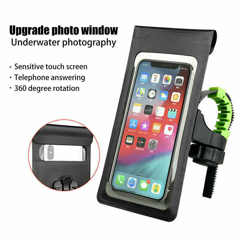Bicycle Motor Bike 360 Waterproof Phone Case Mount Holder For All Mobile Phones