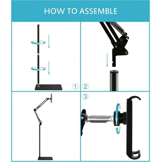 Universal 360 Adjustable Floor Stand Holder For Tablet  IPad  Phone 3.5  11in