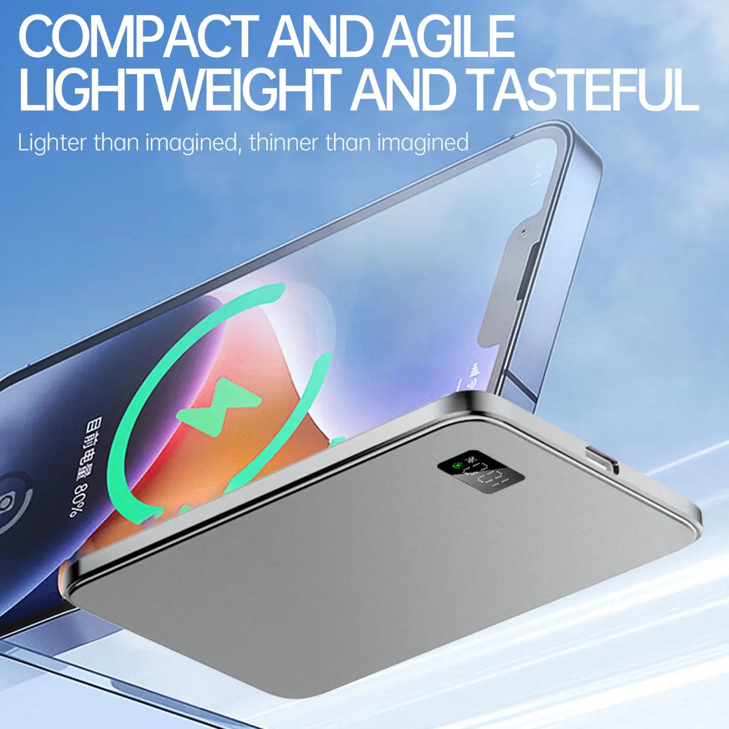 10000mAh Ultra Thin Power Bank for MagSafe,Magnetic Wireless Fast Charging MacSafe Portable Battery For iPhone Xiaomi Samsung