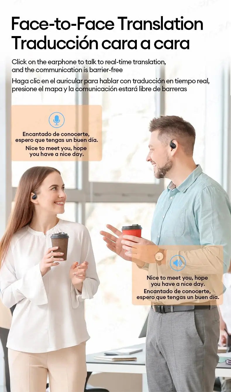 Choice HYUNDAI Openair5 AI Bluetooth Translation Earphones Hanging Ear Type AI Intelligent 100+ languages Meeting Earphone Gift