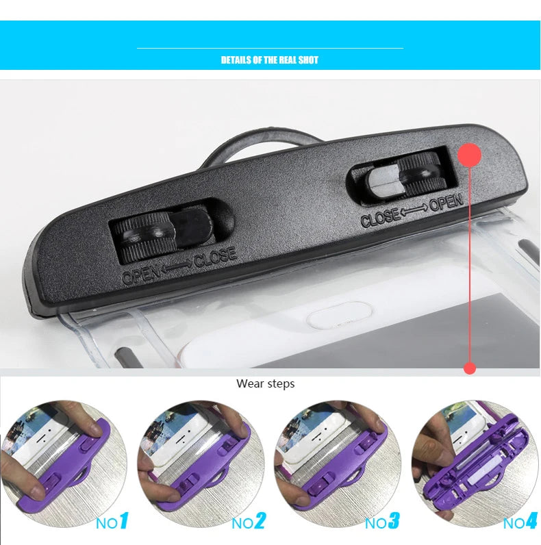 Waterproof Phone Case Swimming Bags Water proof Bag Mobile Phone Pouch PV Cover for iPhone 16 15 14 Pro Max Huawei Xiaomi Redmi