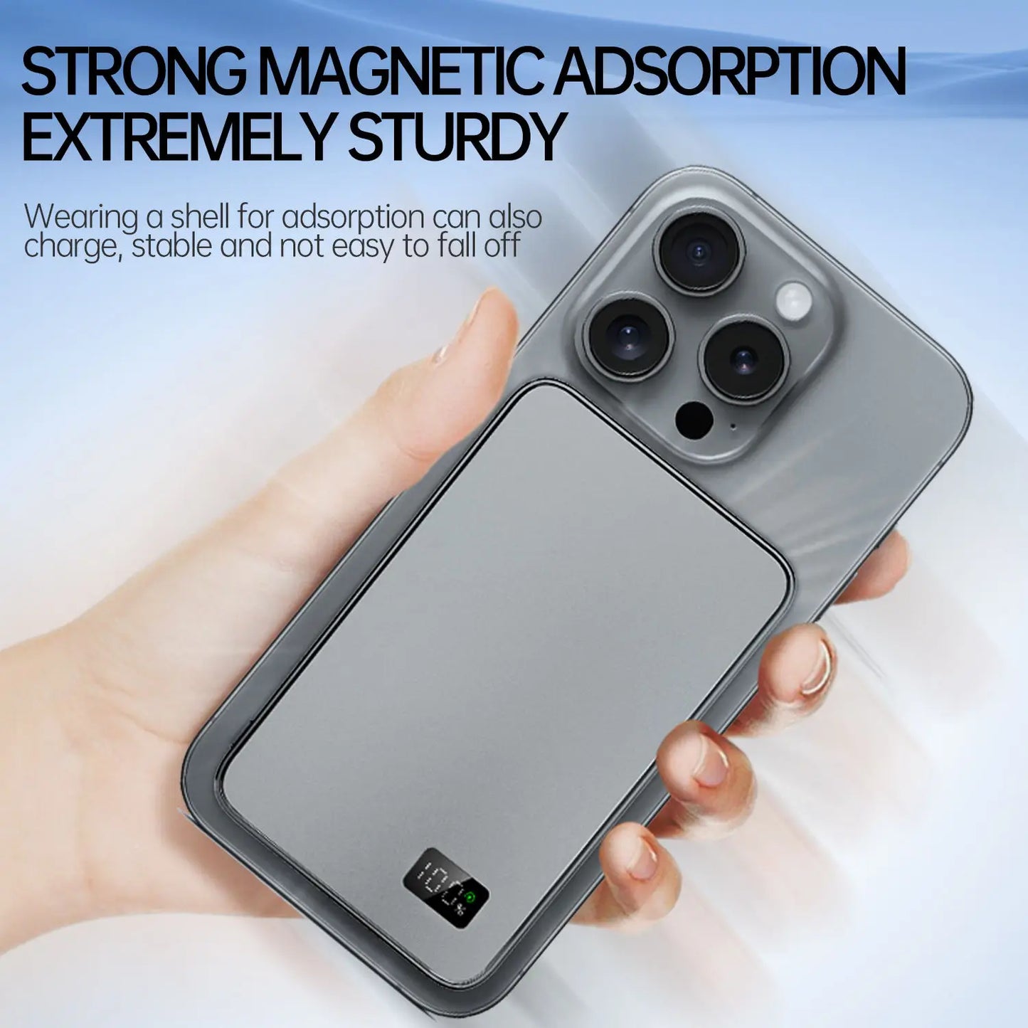 10000mAh Ultra Thin Power Bank for MagSafe,Magnetic Wireless Fast Charging MacSafe Portable Battery For iPhone Xiaomi Samsung