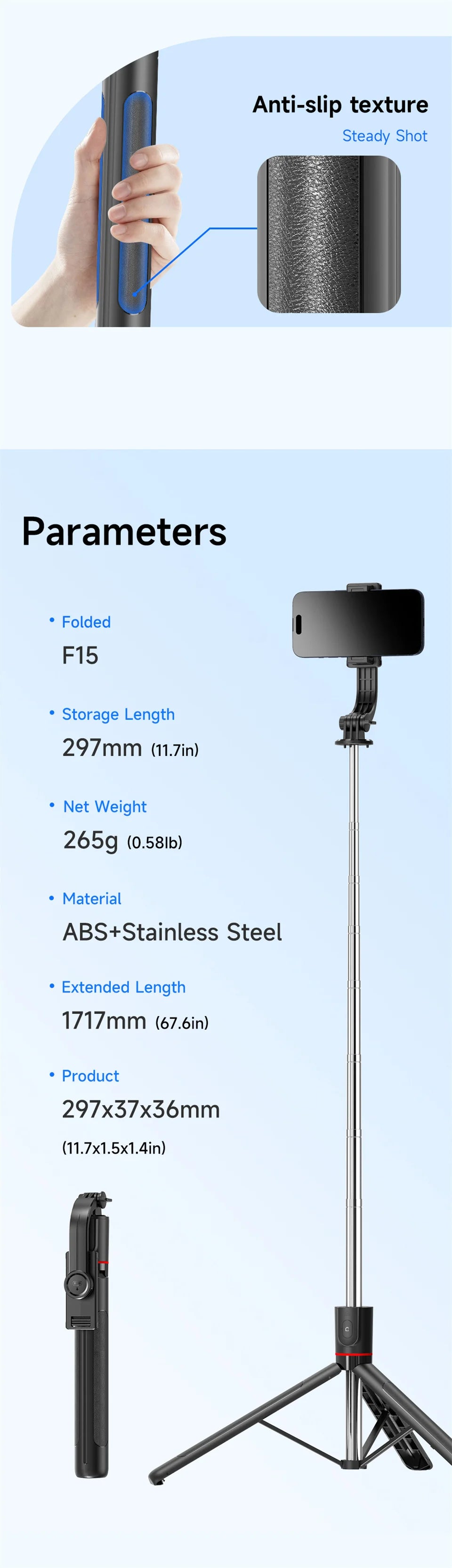2025 NEW Monopod Remote Shutter Fill Light for iPhone Samsung Xiaomi Phone Holder Mini Tripod Wireless Bluetooth Selfie Stick