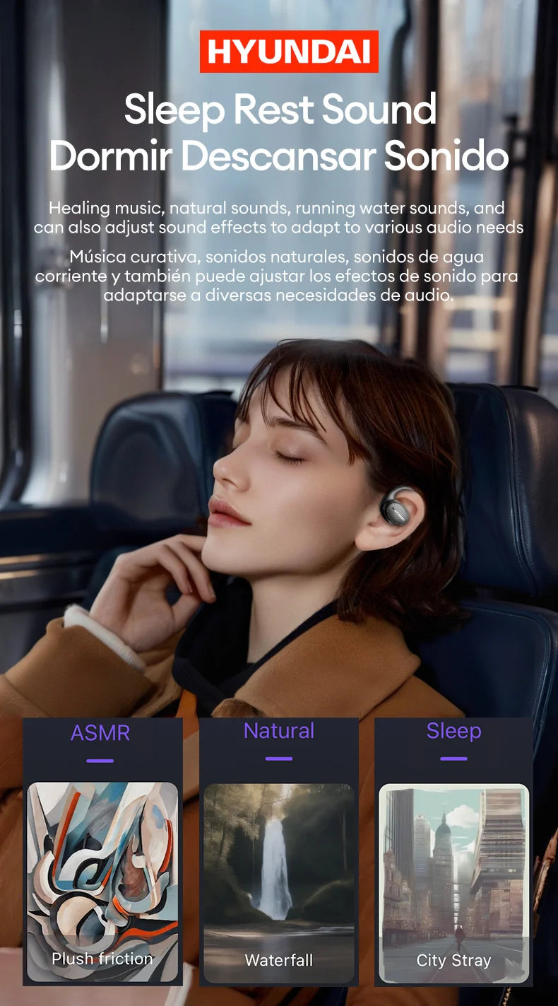 Choice HYUNDAI Openair5 AI Bluetooth Translation Earphones Hanging Ear Type AI Intelligent 100+ languages Meeting Earphone Gift