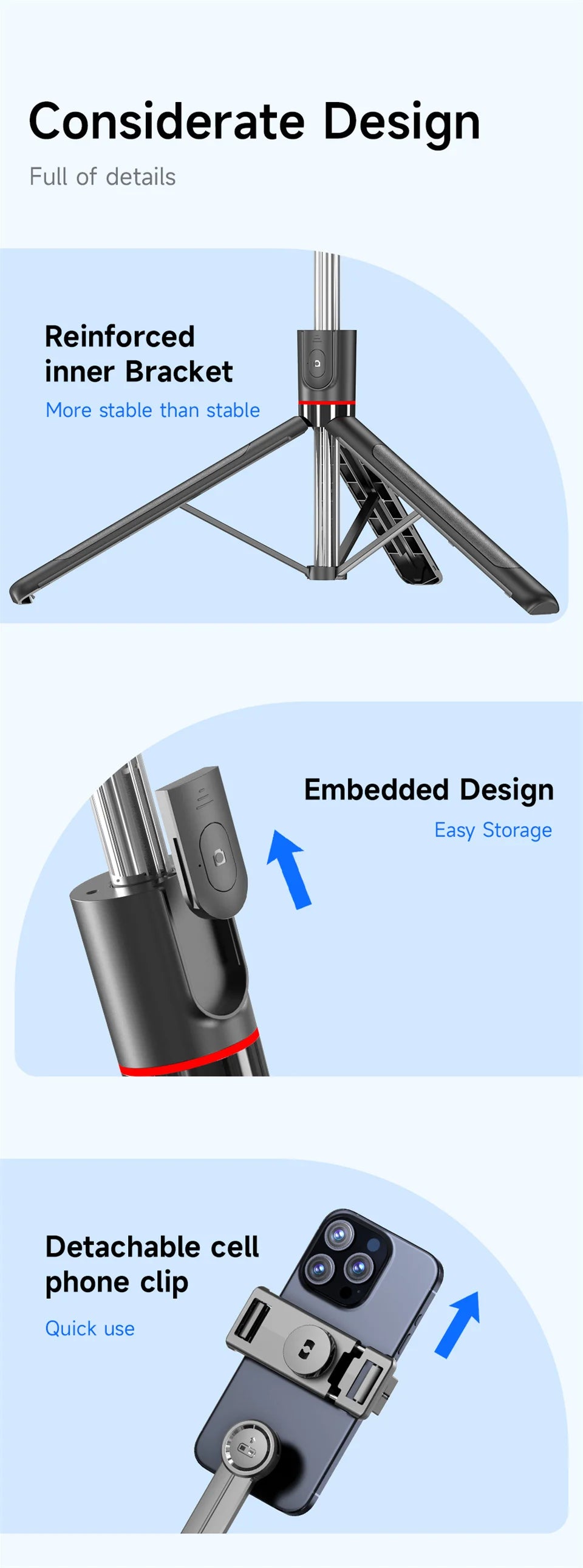 2025 NEW Monopod Remote Shutter Fill Light for iPhone Samsung Xiaomi Phone Holder Mini Tripod Wireless Bluetooth Selfie Stick