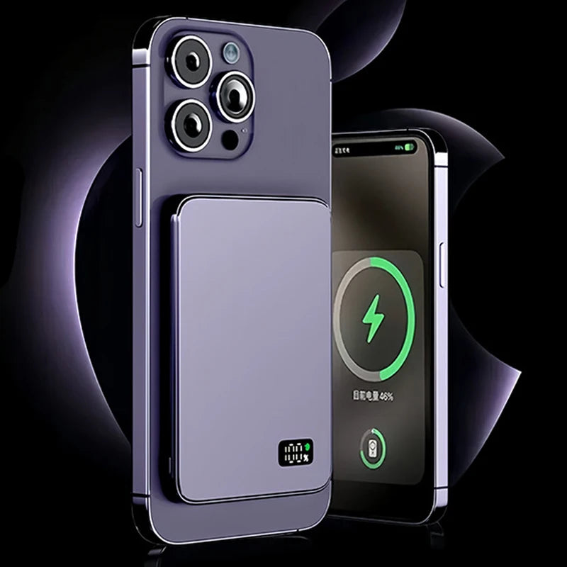 10000mAh Ultra Thin Power Bank for MagSafe,Magnetic Wireless Fast Charging MacSafe Portable Battery For iPhone Xiaomi Samsung