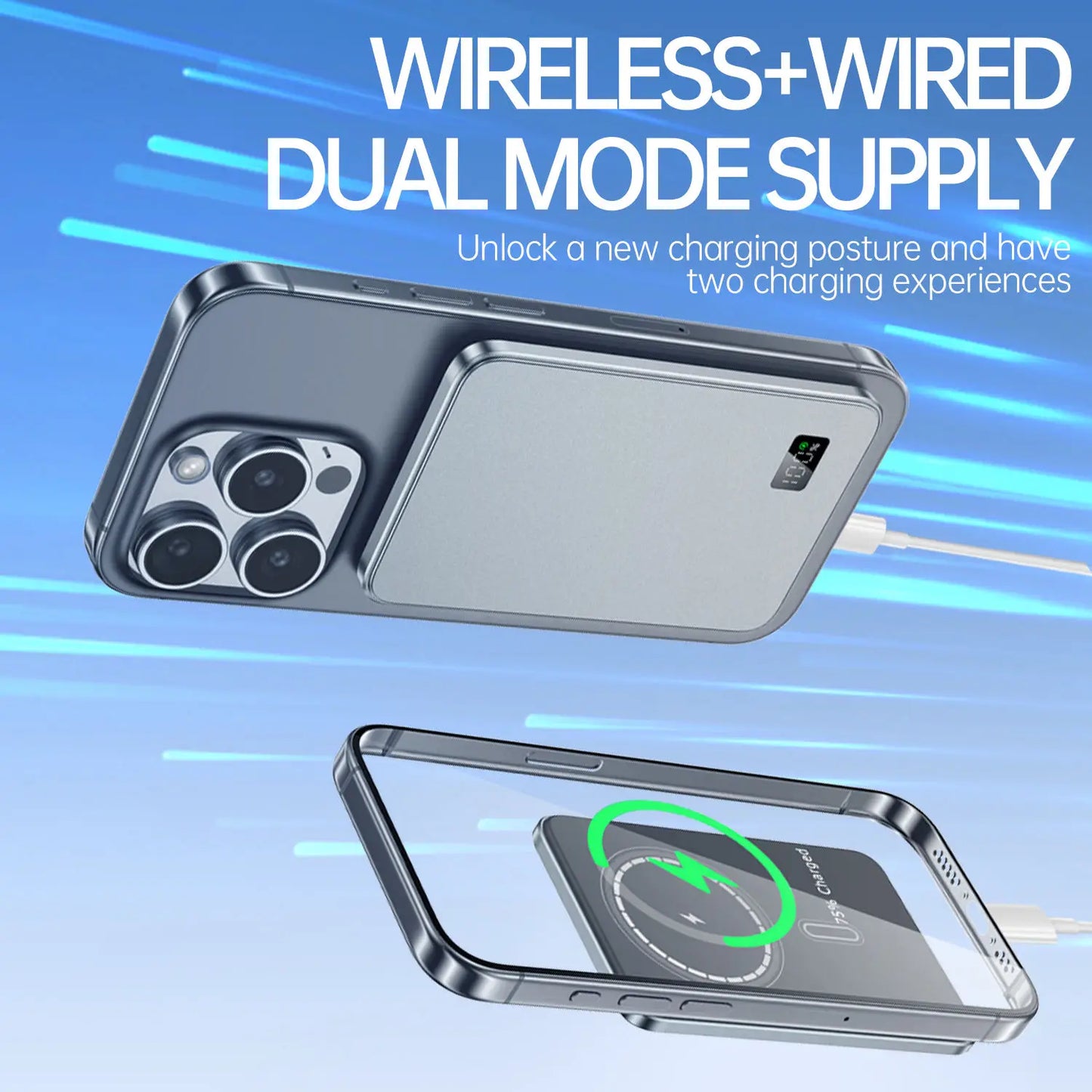 10000mAh Ultra Thin Power Bank for MagSafe,Magnetic Wireless Fast Charging MacSafe Portable Battery For iPhone Xiaomi Samsung