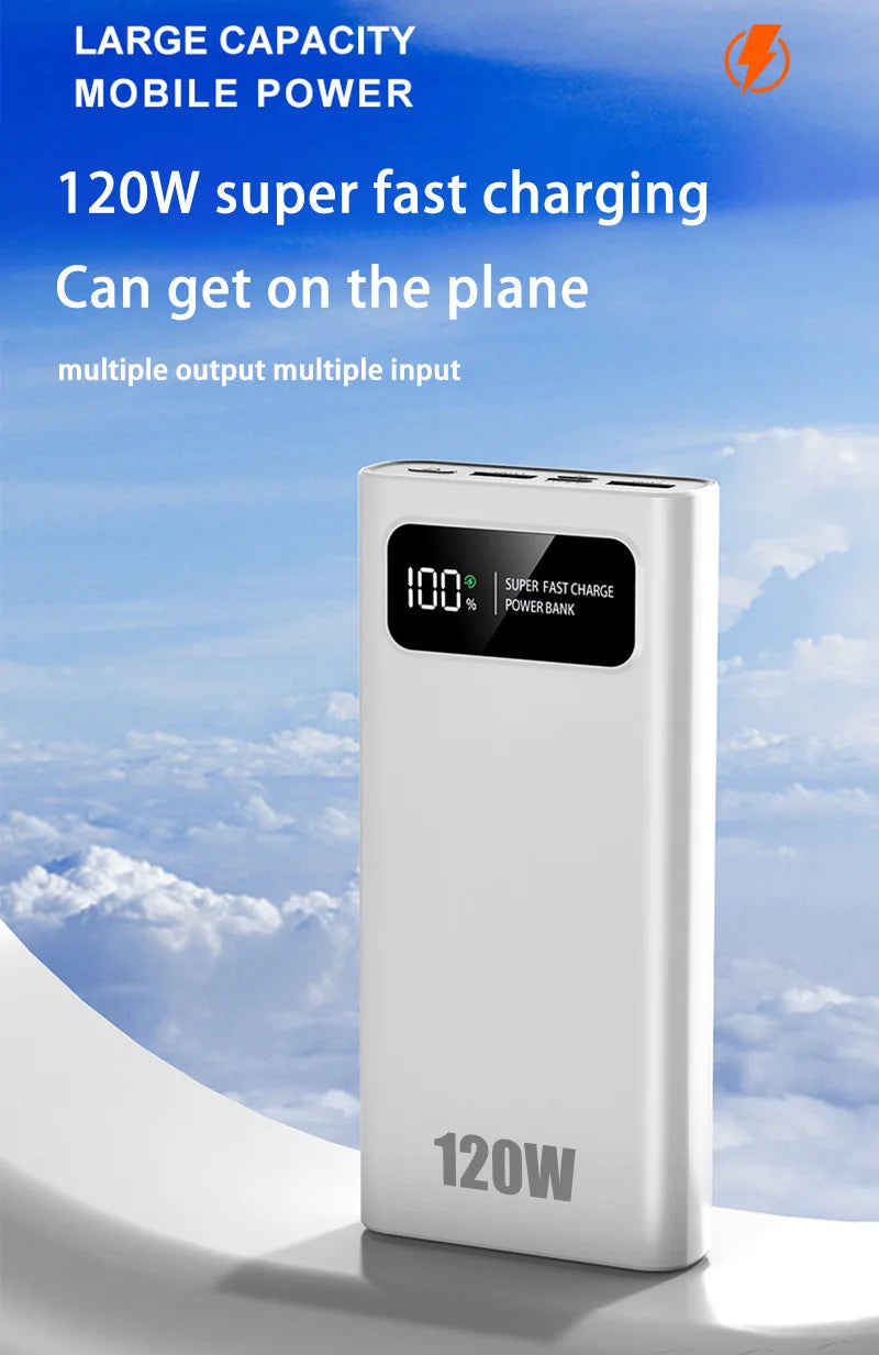 Xiaomi 120W 200000mAh Power Bank Super Fast Charging Battery High Capacity Digital Display PowerBank For iPhone Samsung Huawei