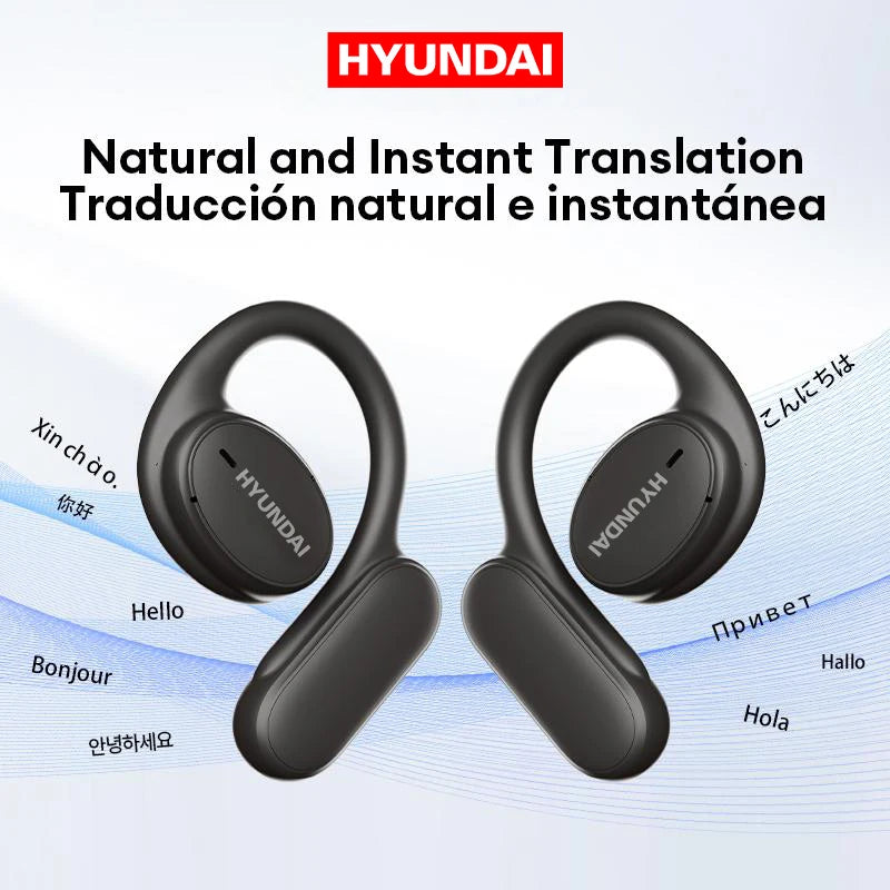 Choice HYUNDAI Openair5 AI Bluetooth Translation Earphones Hanging Ear Type AI Intelligent 100+ languages Meeting Earphone Gift