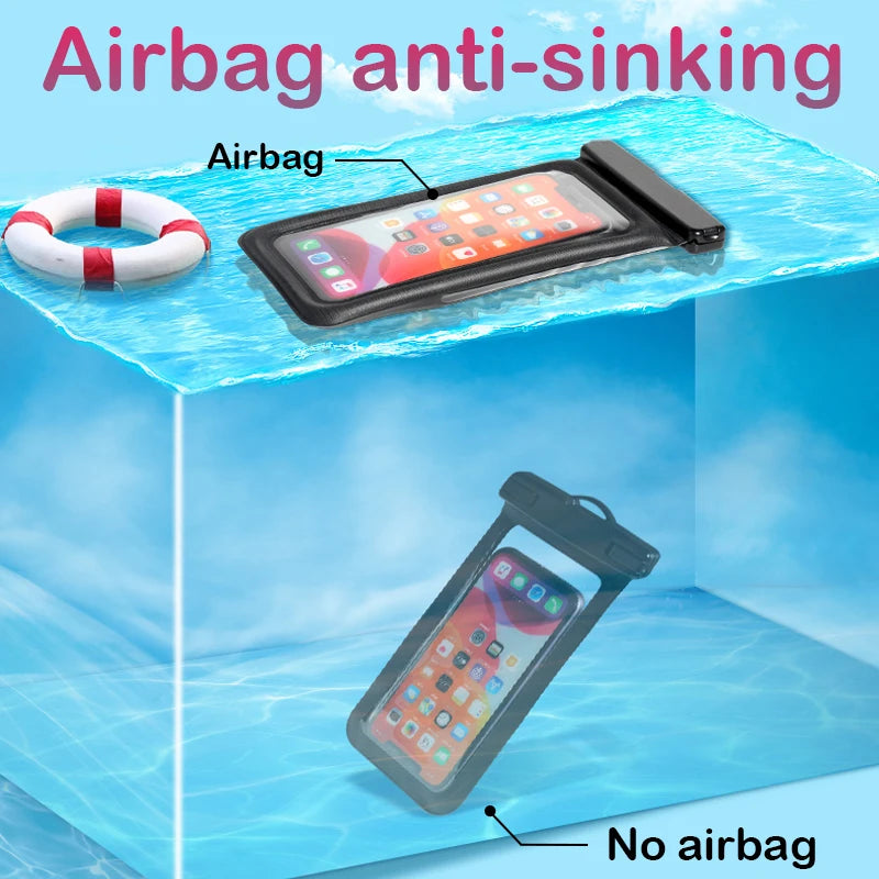 Waterproof Phone Case Swimming Bags Water proof Bag Mobile Phone Pouch PV Cover for iPhone 16 15 14 Pro Max Huawei Xiaomi Redmi
