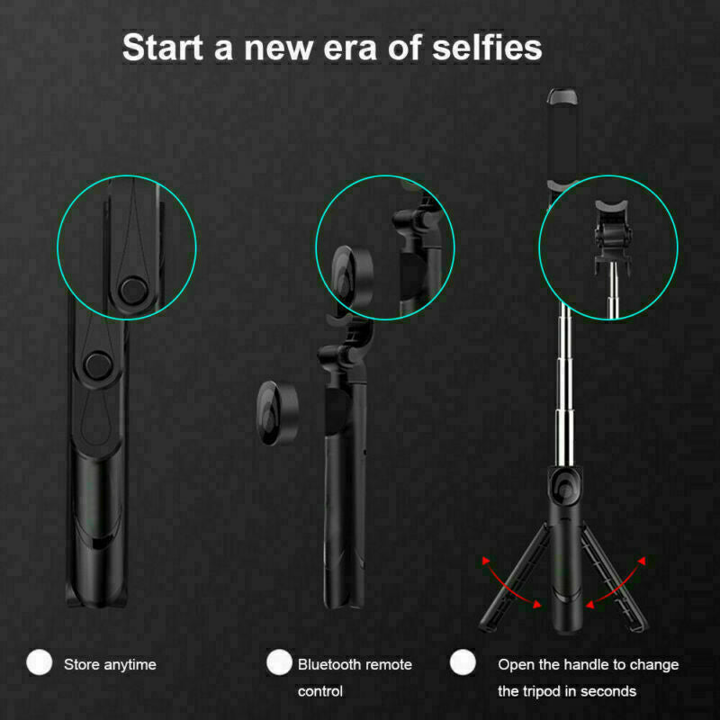 Bluetooth Selfie Tripod Telescopic Stick Remote Monopod Extendable Phone Holder
